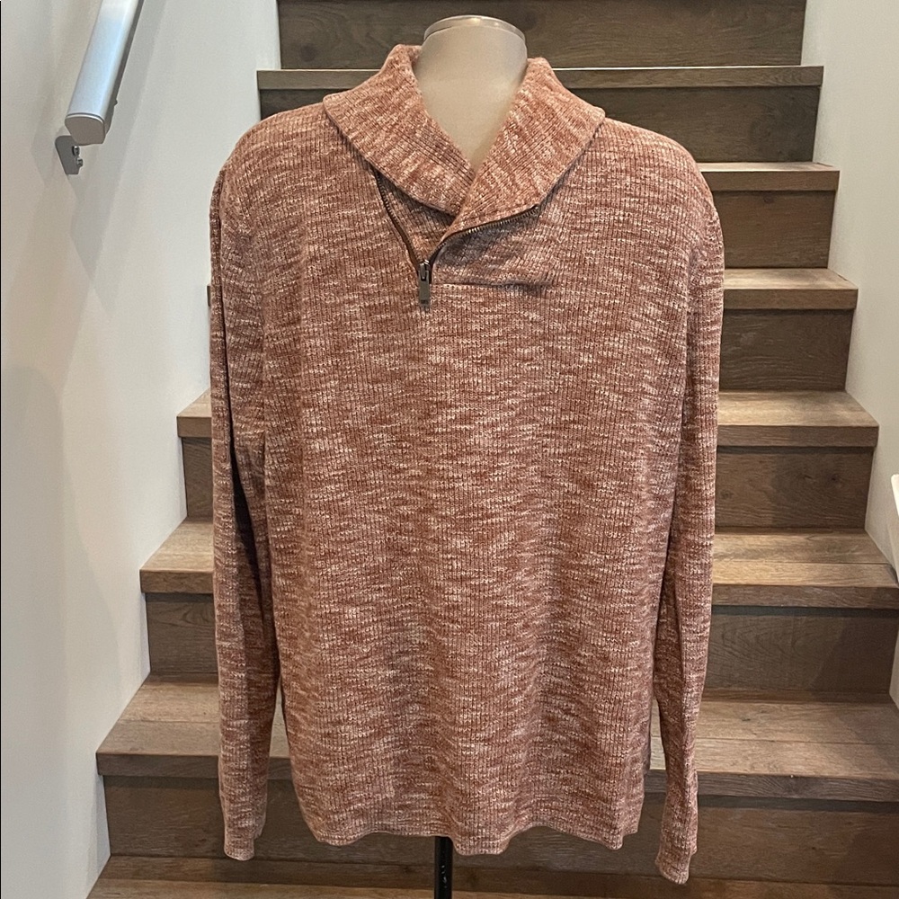 Express Men's Tan Zip-Up Sweater